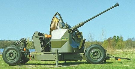 40-мм буксируемая зенитная установка Bofors L/70 (Швеция)